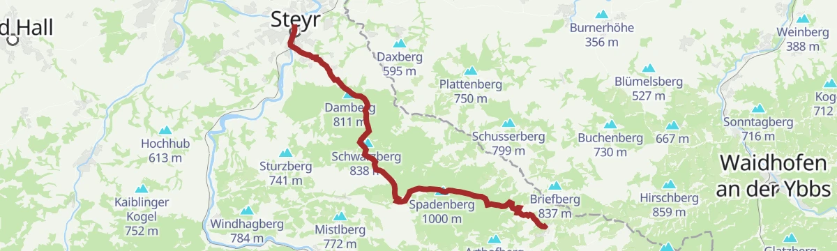 Route map: OÖ Mariazellerweg Steyr